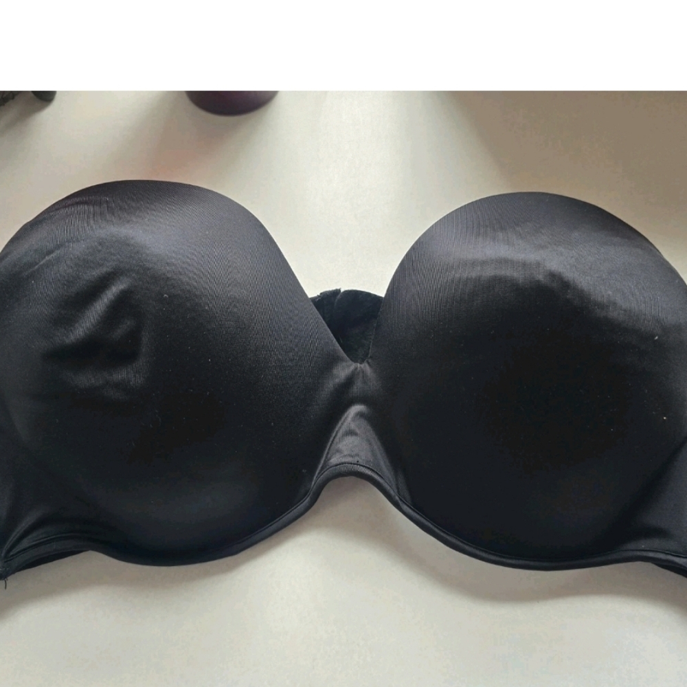 Cacique Women's 44C Black Boost Multi Way Strapless T- Shirt Underwire Bra NWOT